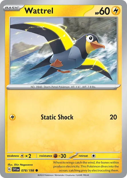 Wattrel, Pokémon card SVI 078 — Scarlet & Violet set
