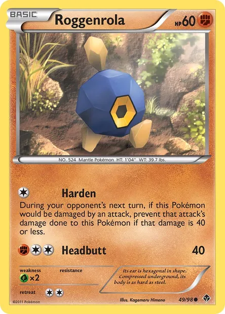 Roggenrola, Pokémon card EPO 49 — Emerging Powers set