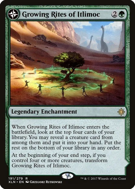 Growing Rites of Itlimoc // Itlimoc, Cradle of the Sun, Magic card XLN 191 — Ixalan set