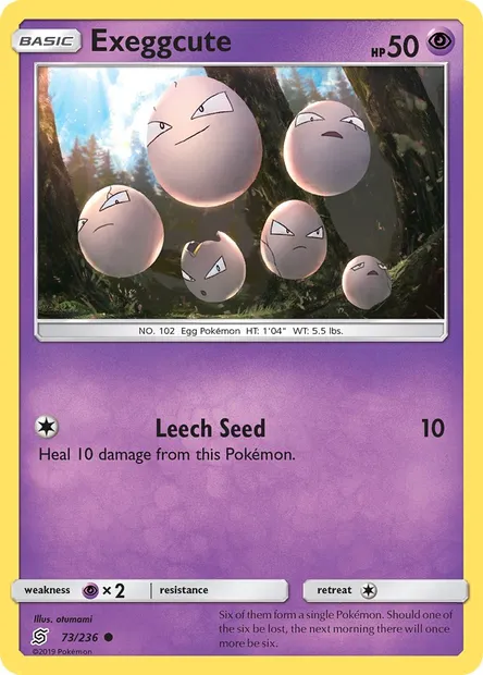 Exeggcute, Pokémon card UNM 73 — Unified Minds set