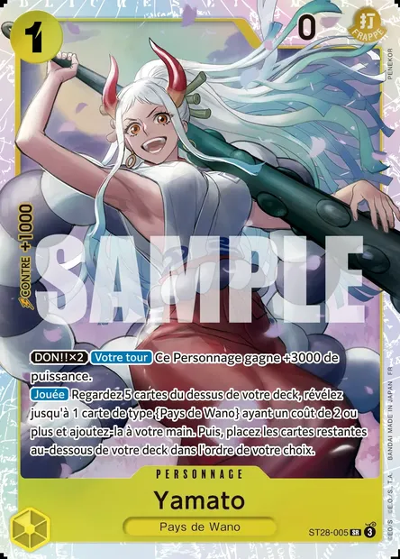 Yamato, carte One Piece ST28-005 — extension VERT/JAUNE Yamato