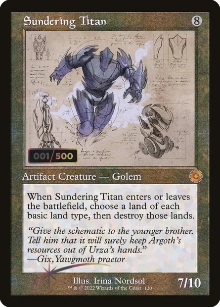 Sundering Titan, Magic card BRR 120z — The Brothers' War Retro Artifacts set