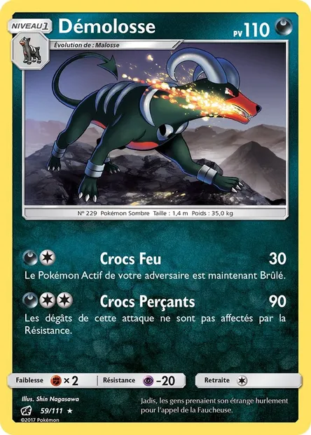 Démolosse, carte Pokémon CIN 59 — extension Invasion Carmin