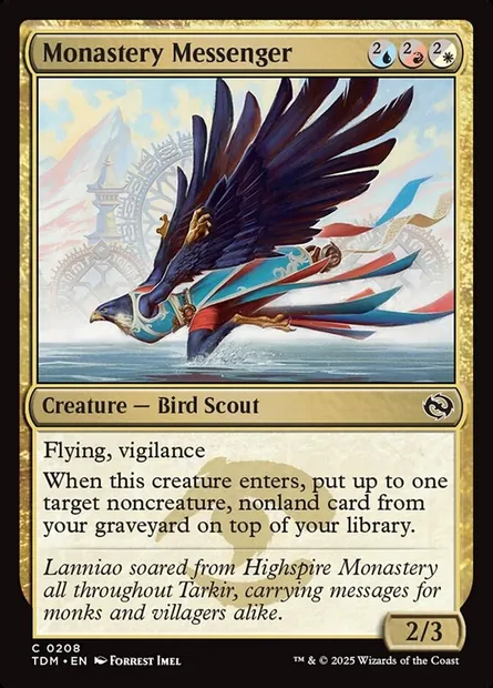 Monastery Messenger, Magic card TDM 208 — Tarkir: Dragonstorm set