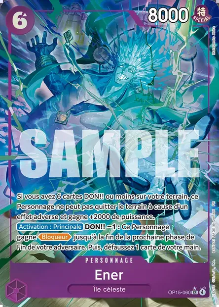 Ener, carte One Piece OP15-060 — extension AVENTURE SUR L'ÎLE DE DIEU