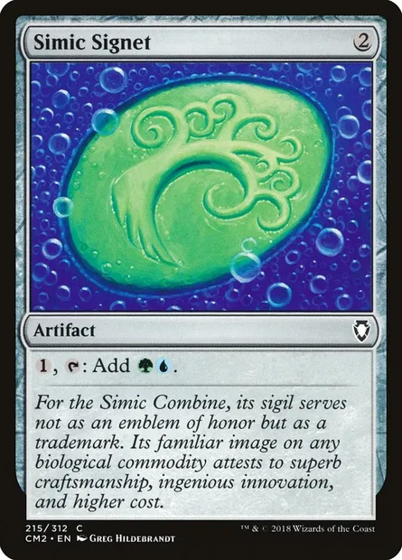 Simic Signet, Magic card CM2 215 — Commander Anthology Volume II set