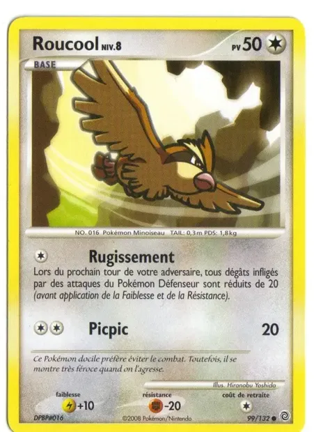 Roucool, carte Pokémon SW 99 — extension Merveilles Secrètes