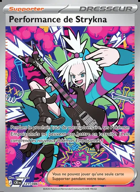 Performance de Strykna, carte Pokémon CRI 121 — extension Chaos Ascendant