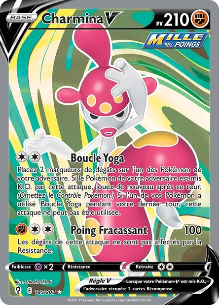 Charmina V, carte Pokémon EVS 185 — extension Évolution Céleste
