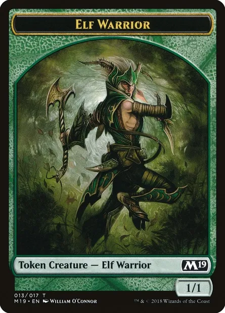 Elf Warrior, Magic card TM19 13 — Core Set 2019 Tokens set