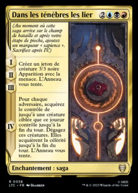 Dans les ténèbres les lier, carte Magic LTC 58 — extension Tales of Middle-earth Commander