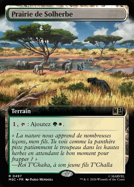 Prairie de Solherbe, carte Magic MSC 497 — extension Marvel Super Heroes Commander