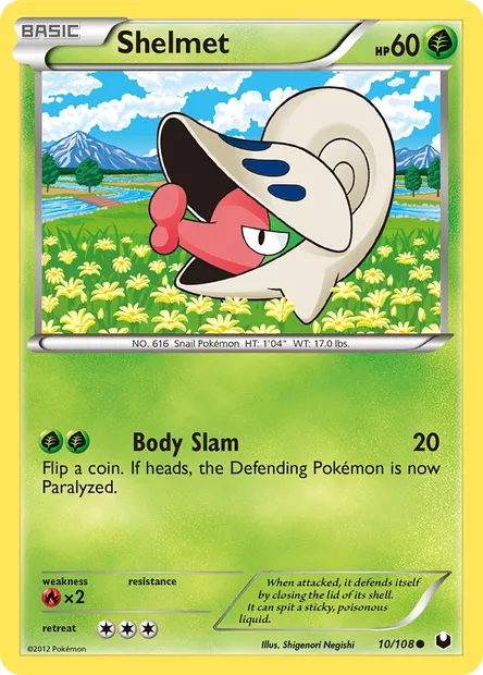 Shelmet, Pokémon card DEX 10 — Dark Explorers set