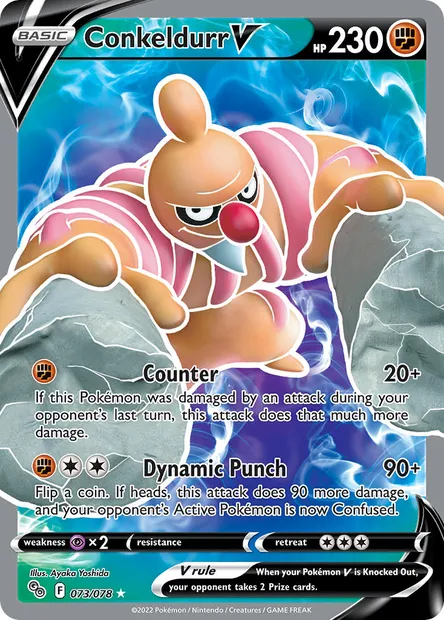 Conkeldurr V, Pokémon card PGO 073 — Pokémon GO set