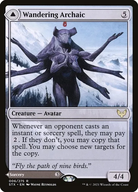 Wandering Archaic // Explore the Vastlands, Magic card STX 6 — Strixhaven: School of Mages set
