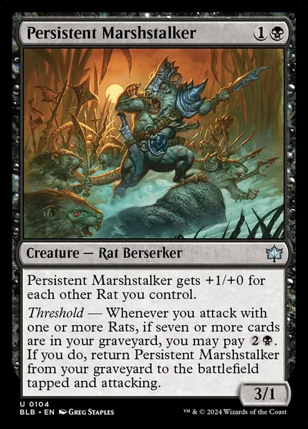 Persistent Marshstalker, Magic card BLB 104 — Bloomburrow set