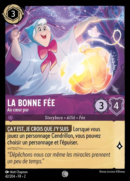 La Bonne Fée - Au cœur pur, carte Disney Lorcana CH2-042 — extension L'Ascension des Floodborn