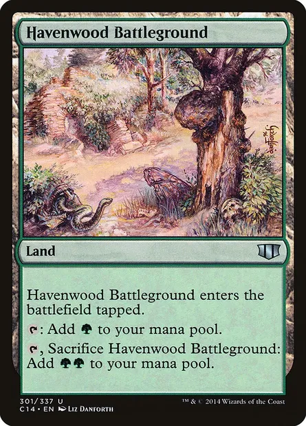 Havenwood Battleground, Magic card C14 301 — Commander 2014 set