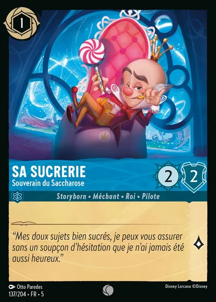 Sa Sucrerie - Souverain du Saccharose, carte Disney Lorcana CH5-137 — extension Ciel Scintillant