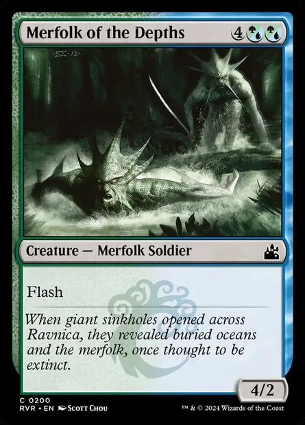 Merfolk of the Depths, Magic card RVR 200 — Ravnica Remastered set