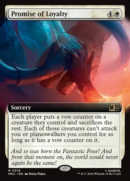 Promise of Loyalty, Magic card MSC 319 — Marvel Super Heroes Commander set