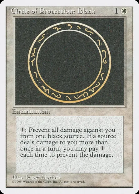 Cercle de protection : noir, carte Magic 4ED 14 — extension Quatrième Edition