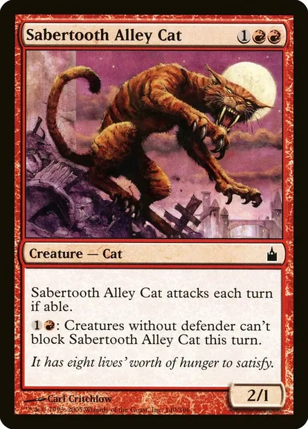 Sabertooth Alley Cat, Magic card RAV 140 — Ravnica: City of Guilds set
