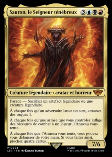 Sauron, le Seigneur ténébreux, carte Magic LTR 224 — extension Le Seigneur des Anneaux : chroniques de la Terre du Milieu