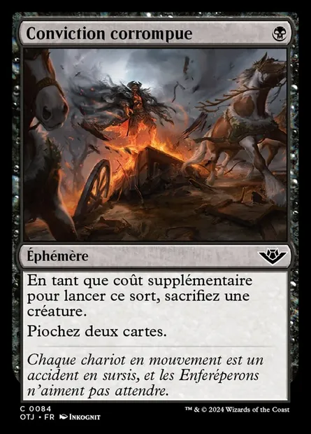 Conviction corrompue, carte Magic OTJ 84 — extension Outlaws of Thunder Junction