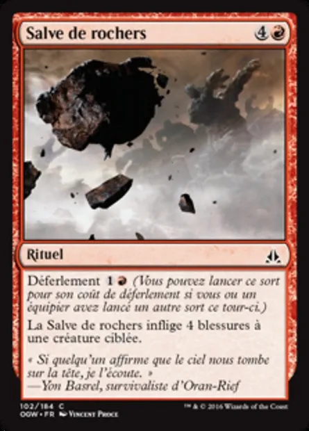Salve de rochers, carte Magic OGW 102 — extension Le serment des Sentinelles
