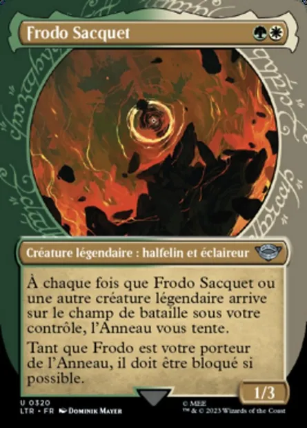 Frodo Sacquet, carte Magic LTR 320 — extension Le Seigneur des Anneaux : chroniques de la Terre du Milieu