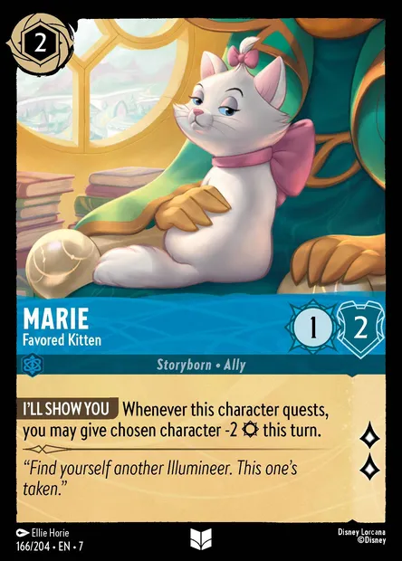 Marie - Favored Kitten, Disney Lorcana card CH7-166 — Archazia's Island set