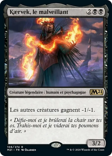 Kaervek, le malveillant, carte Magic M21 106 — extension Core Set 2021