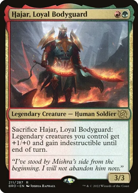 Hajar, Loyal Bodyguard, Magic card BRO 211 — The Brothers' War set