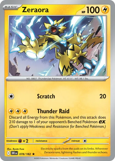 Zeraora, Pokémon card DRI 078 — Destined Rivals set