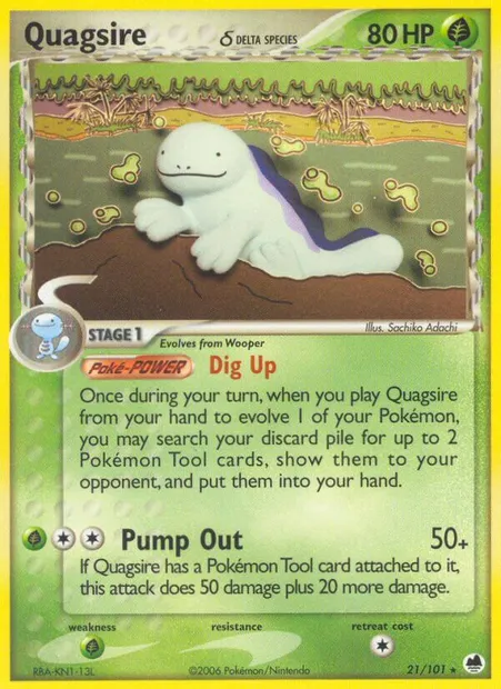 Quagsire δ, Pokémon card DF 21 — Dragon Frontiers set