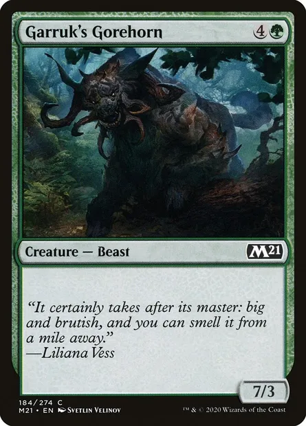 Garruk's Gorehorn, Magic card M21 184 — Core Set 2021 set