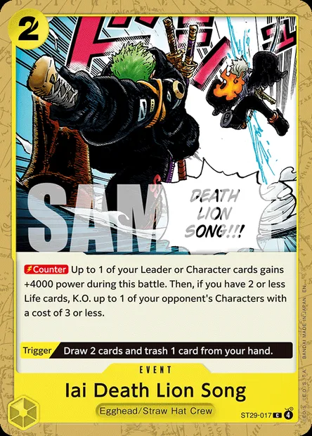 Iai Death Lion Song, One Piece card ST29-017 — Egghead set