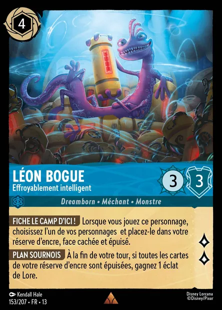 Léon Bogue - Effroyablement intelligent, carte Disney Lorcana CH13-153 — extension Invasion Epineuse!