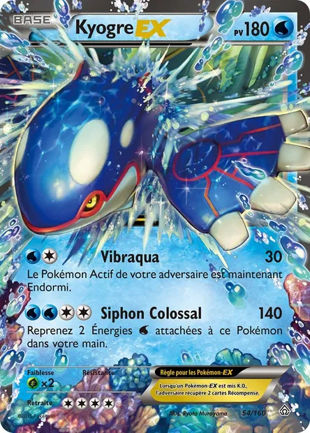 Kyogre EX, carte Pokémon PRC 54 — extension Primo-Choc