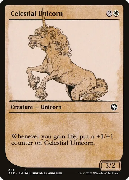 Celestial Unicorn, Magic card AFR 301 — Adventures in the Forgotten Realms set