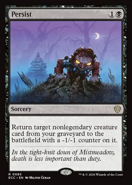 Persist, Magic card ECC 83 — Lorwyn Eclipsed Commander set