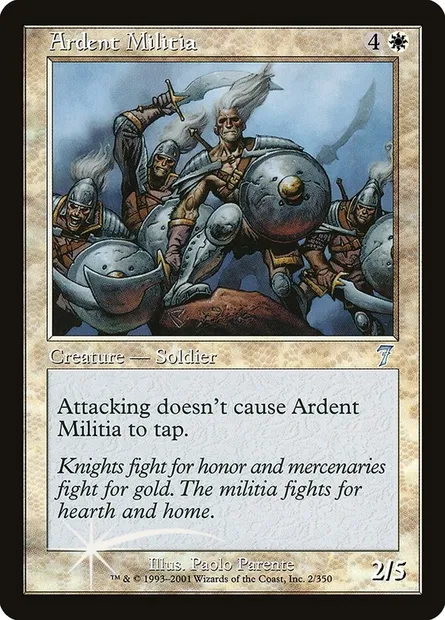 Ardent Militia, Magic card 7ED 2★ — Seventh Edition set