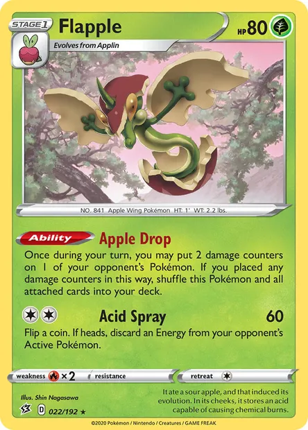 Flapple, Pokémon card RCL 22 — Rebel Clash set