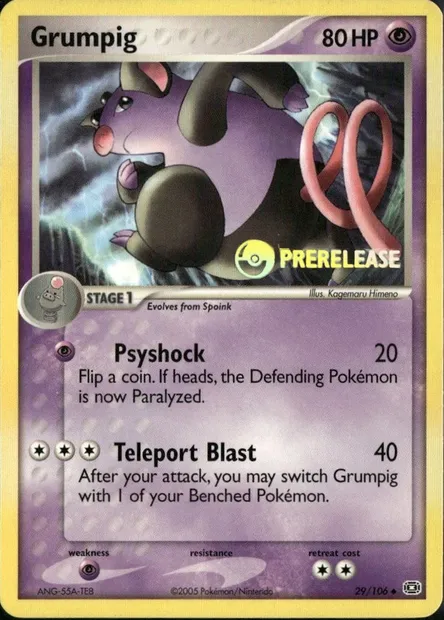 Grumpig, Pokémon card PRE 029 — Prerelease Promos set