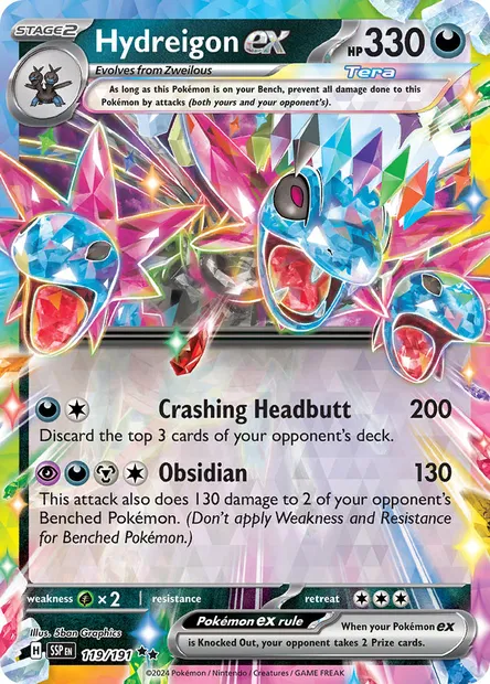 Hydreigon ex, Pokémon card SSP 119 — Surging Sparks set