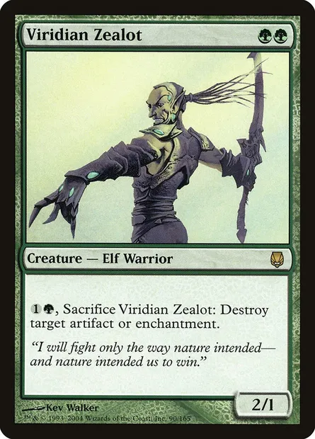 Viridian Zealot, Magic card DST 90 — Darksteel set