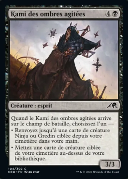 Kami des ombres agitées, carte Magic NEO 104 — extension Kamigawa: La Dynastie Néon