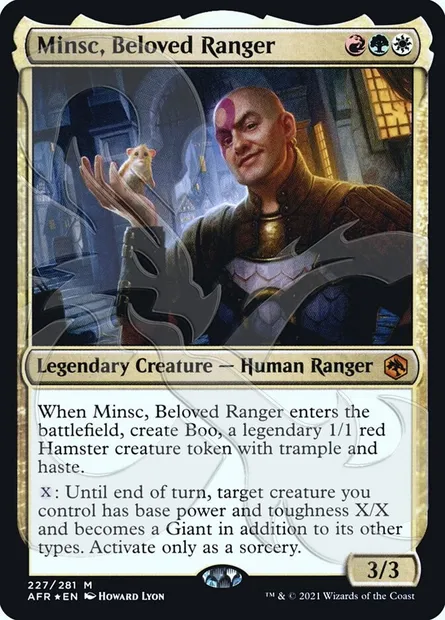 Minsc, rôdeur apprécié, carte Magic PAFR 227a — extension Adventures in the Forgotten Realms Promos