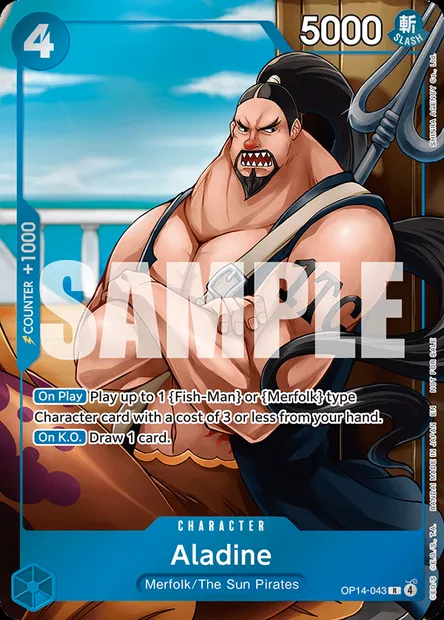 Aladine, One Piece card OP14-043 — THE AZURE SEA’S SEVEN set